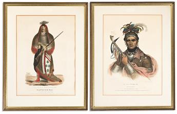 (NATIVE AMERICANS.) Thomas McKenney; and James Hall. Group of 10 hand-colored lithographed plates from the folio edition of